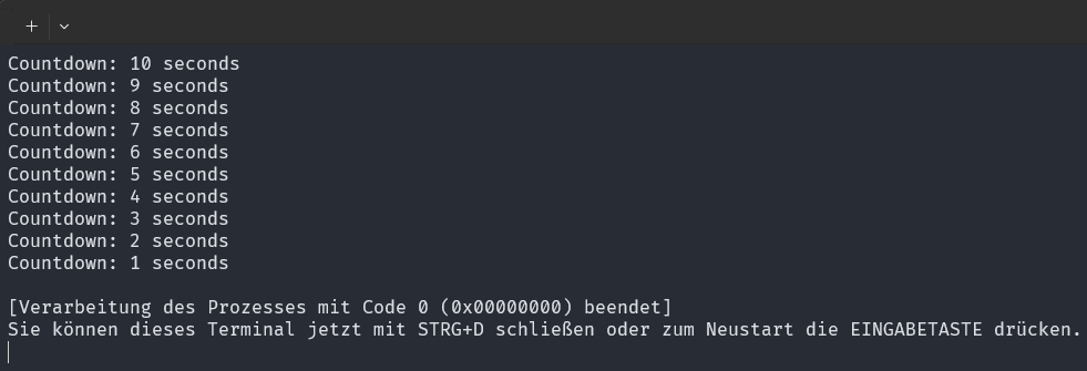 Output in the command line